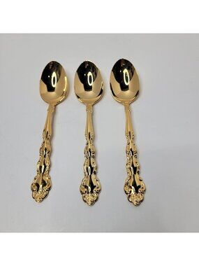 Oneida Community Gold Beethoven Golden Electroplate Flatware Set of 3 Spoons